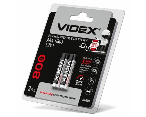 Акумулятор VIDEX HR03/AAA 800mAh 2pcs поштучно