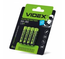 Батарейка VIDEX LR03/AAA 4pcs SHRINK CARD (60/1440)