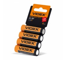 Батарейка VIDEX сольова R6P/AA 4pcs SHRINK CARD