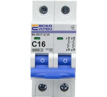 Автоматичний вимикач АСКО C-типу 2р 16А ВА-2017 A0010170012