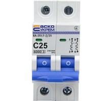 Автоматичний вимикач АСКО C-типу 1р 25А ВА-2017 A0010170005