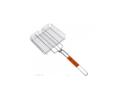 Решітка металева 22*46*2см з деревяною ручкою 64см для барбекю BAJ04-3