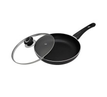 Сковорода d28 з скляною кришкою чорна FPN-281