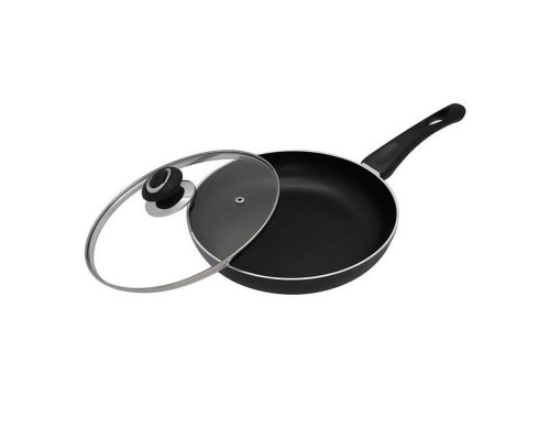 Сковорода d28 з скляною кришкою чорна FPN-281