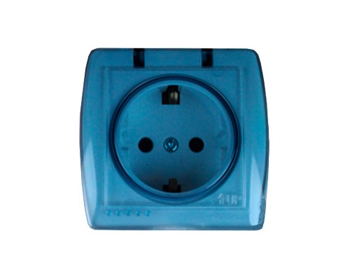 Розетка 1-на з заземлення Electro House Acura Біла з кришкою ЕН-2148