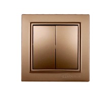 Вимикач 2-х клавішний Electro House Enzo золотий EH-2182-LG