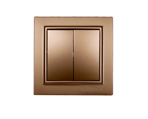 Вимикач 2-х клавішний Electro House Enzo золотий EH-2182-LG