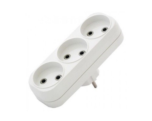 Розгалужувач трійник Lemanso без заземлення білий LMA011