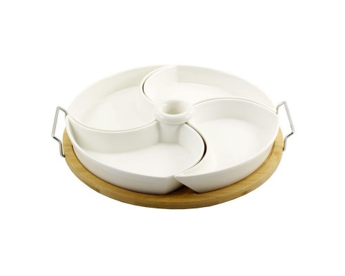 Менажниця на 4 секції 28см на підставці PJ02043