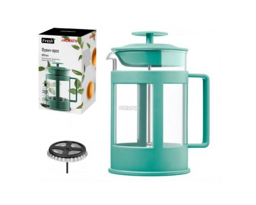 Френч-прес Ardesto Fresh 800мл зелений пластик скло AR1008CRF
