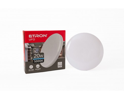 Світильник LED ETRON UFO 20W 95-265V накладний круг 5000К ІР40 1-EIP-908