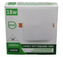 Світильник LED AVT-SQUARE 18W ESTER Pure White квадрат вбудований  478/1