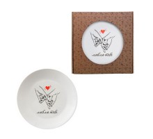 Тарілка склокераміка 25см "Люблю тебе" (Подарункова коробка) 1229