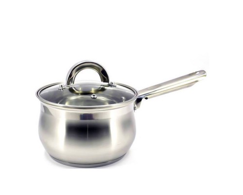 Ківш з нержавіючої сталі 2.0л сферичний з скляною кришкою ZB-2SS