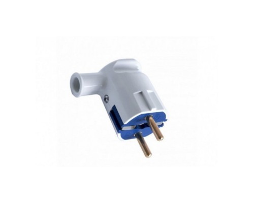 Вилка електрична RIGHT HAUSEN з заземленням кутова біла HN-021101