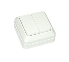 Вимикач 2-х клавішний АВАТАР зовнішній