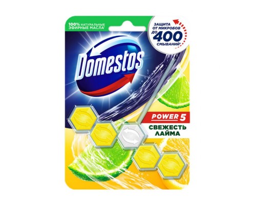 Туалетний блок для унітазу Domestos пауер 5 в асортименті 55г