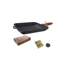 Сковорода чавунна лита 28*28*4см квадратна(гриль) Т307