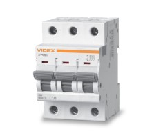 Автоматичний вимикач RS6 3п 10А 6кА С VIDEX RESIST VF-RS6-AV3C10
