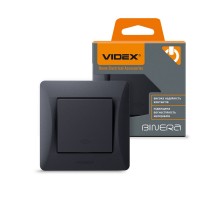 Вимикач одноклавішний проміжний чорний графіт VIDEX BINERA  VF-BNSW1I-BG