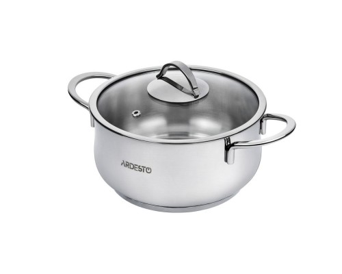 Каструля 2.2л з скляною кришкою з нержавіючої сталі AR4322GB