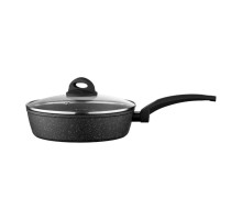 Сковорода 24см з кришкою Adresto Gemini Goument Viareggio сіра алюмінієва AR1924GDL