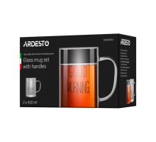 Набір чашок 2шт з ручками Ardesto Good Morning 420мл б/с скло AR2642GM