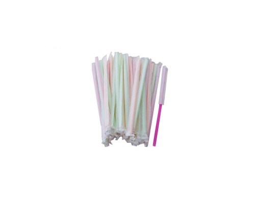 Трубочка для напоїв з вигином біла (100шт) 210*6мм Empire 0243