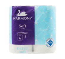 Папір туалетний білий TOAL HARMONY 3 трьохшаровий 4 шт/уп
