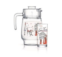 Кувшин+6стаканів Blossom Red Opera P258 WS074