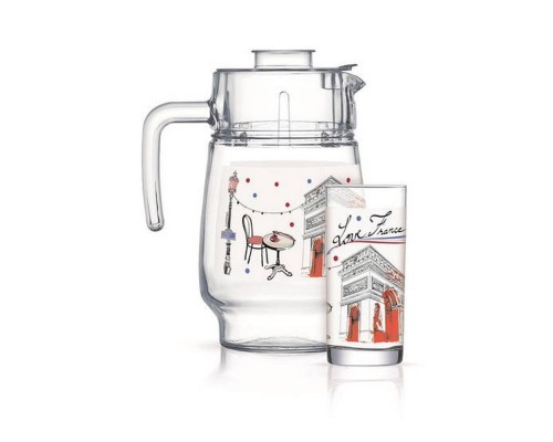 Кувшин+6стаканів Blossom Red Opera P258 WS074