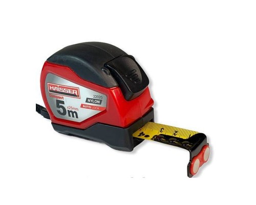 Рулетка 5м*25мм HAISSER прогум корпус магніт 22020