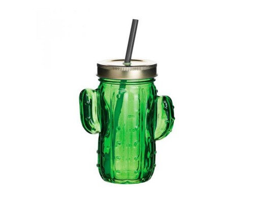 Стакан з трубочкою Cactus прозорий AK715