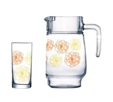 Кувшин+6стаканів з малюнком Orange OPERA 1029