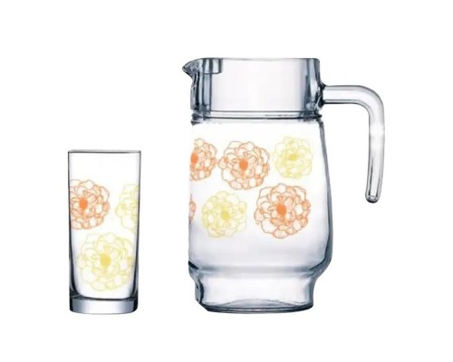 Кувшин+6стаканів з малюнком Orange OPERA 1029
