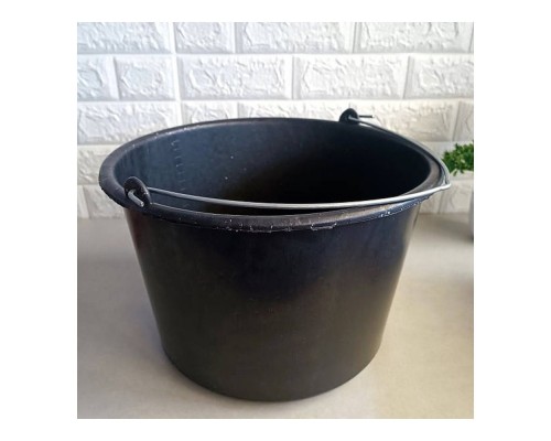 Відро господарське 16л чорне прогумоване з металевою ручкою 2316 69002