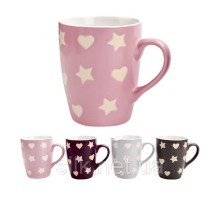 Чашка керамічна 340мл Зірки/сердечки KW 139