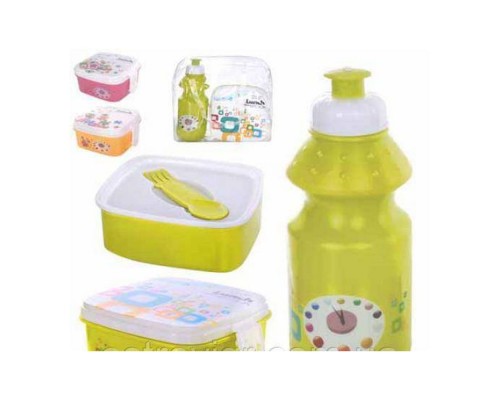 Набір дитячий ланч-бокс 1000мл з пляшечкою 500мл GUSTO аквамарін  GT-G-192002
