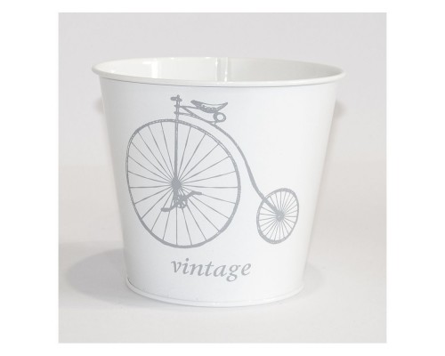 Кашпо 1л "Сірий велосипед" Білий  130*98*140