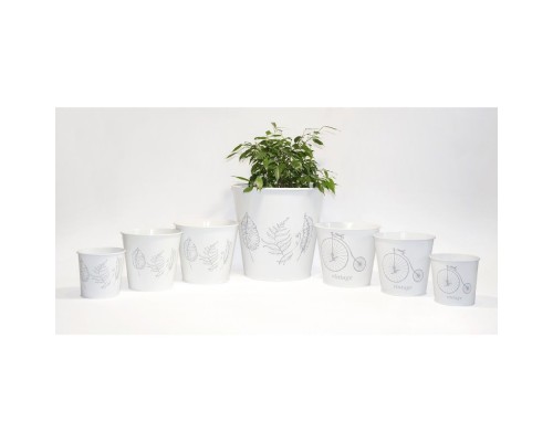 Кашпо декоративне 1л ЛИСТЯ 130*98*140 Білий