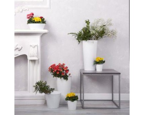 Кашпо 0,5л "Білий велосипед" Сірий  3310109