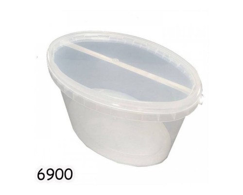 Контейнер відро прозоре 5л овальне з кришкою 6900
