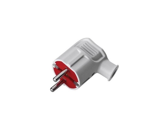 Вилка штепсельна кутова з/заз. Mono Electric біла 010002-707