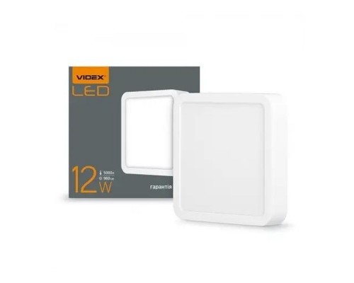 Світильник LED VIDEX 12W накладний квадратний 5000K