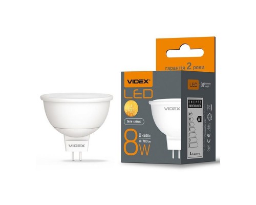 Лампа світлодіодна LED VIDEX 8W 4100K MR16e GU5.3 4100K 220V