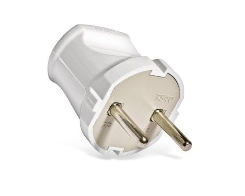 Вилка електрична TITANUM б/з біла-чорна 6А