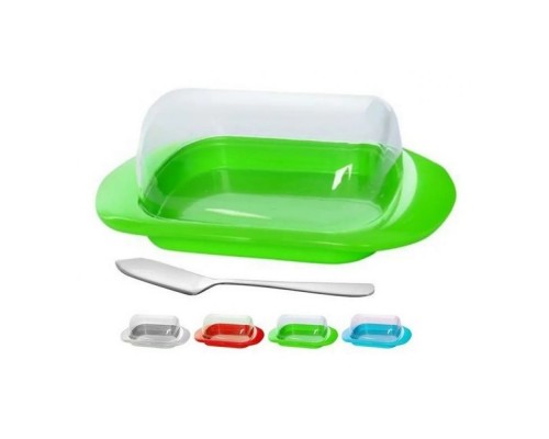 Маслянка пластикова прозора з кришкою та ножем FRU-067