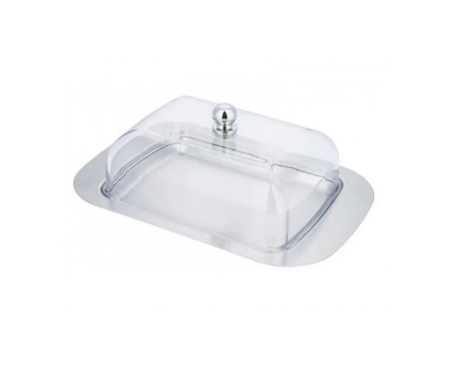 Маслянка з нержавіючої сталі  прозора з кришкою та ножем FRU-068