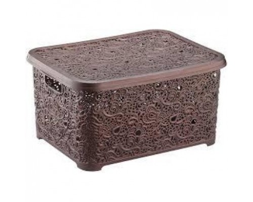 Кошик з ручками 29.5*22*14.5см пластиковий мереживо KTM-09-02