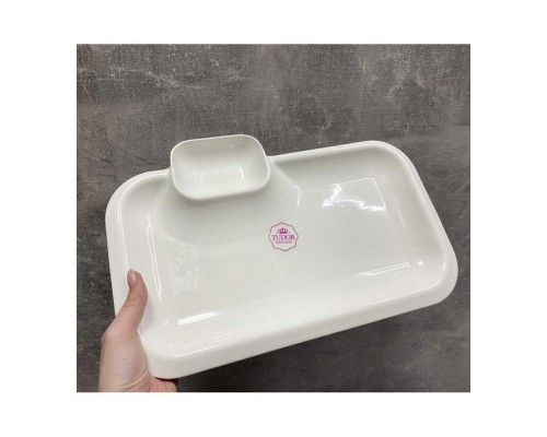 Блюдо прямокутне 25см з соусником ГЛАДКА  TU0265-2